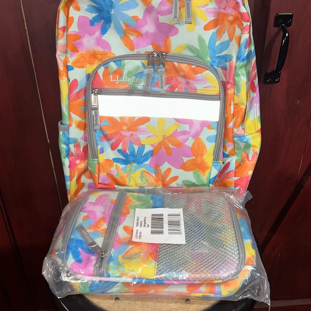 LL Bean kids original backpack and lunchbox . NWT